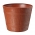 Ronde pot van houtnerf "Elba" met schotel - 17 cm - terracottakleurig - 