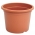 "प्लास्टिक" एक तश्तरी के साथ गोल पौधे के बर्तन - 11 सेमी - टेराकोटा-रंग - 