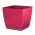 Vaso quadrato con piattino Coubi - 13,5 cm - Rapsberry - 