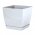 Vaso quadrato con piattino Coubi - 13,5 cm - bianco - 