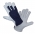 Кожаные перчатки со спинкой из хлопкового трикотажа - размер 8 - серо-синие - 