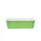 "Plumpy" rectangular paper cake mould - 15.8 x 5.4 x 5 cm - green with dot pattern
