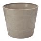 "Elba" round wood grain plant pot casing - 15 cm - grey-beige