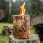 Trädgårdsstearinljus i en trästock - en romantisk fackla för din trädgård! - 