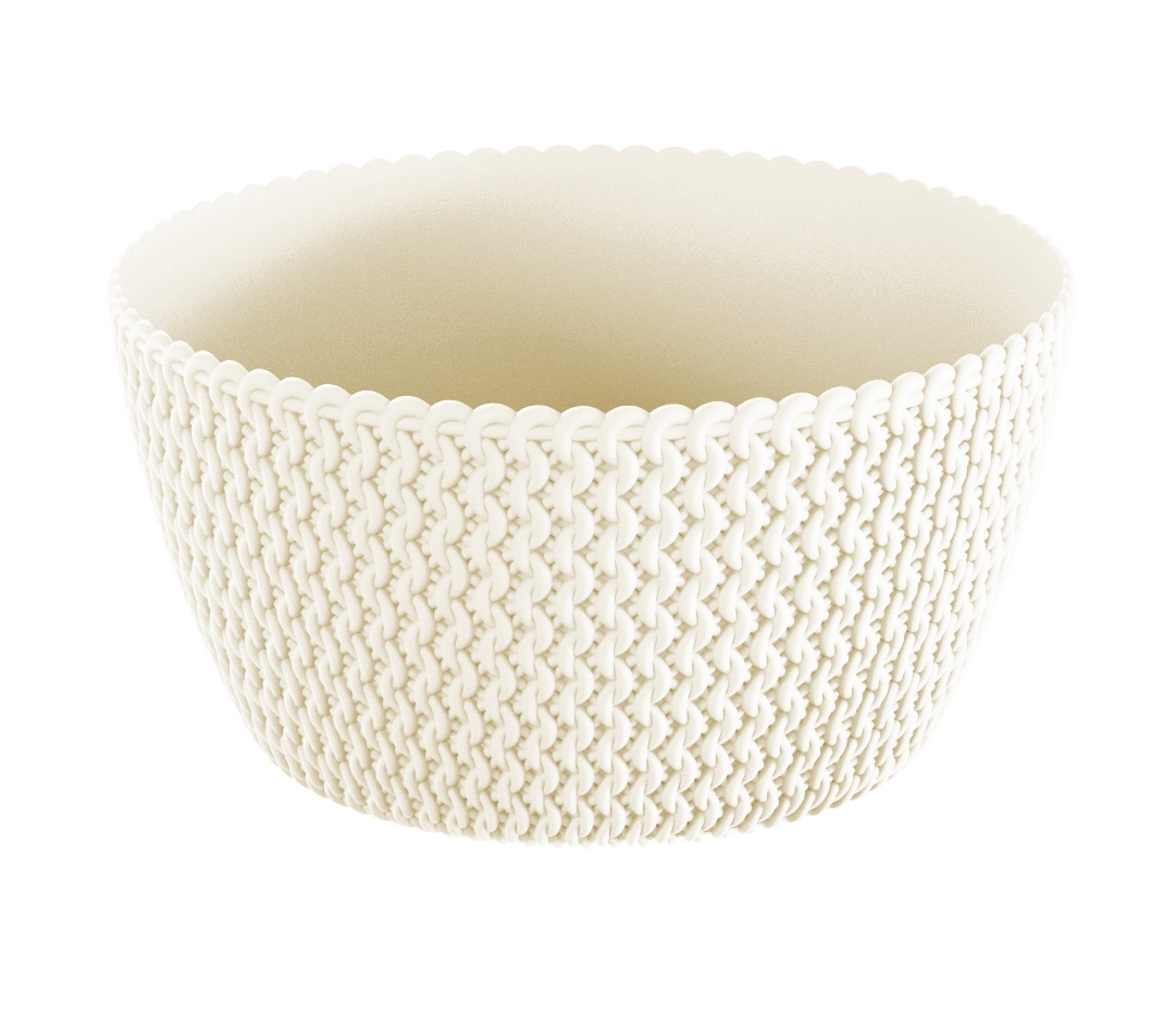 "Splofy" round shallow flower pot bowl 23.6 cm creamywhite