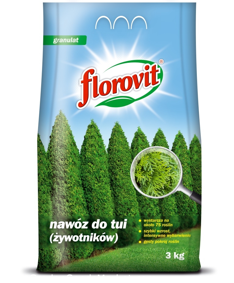 Engrais thuya (arborvitae) - croissance rapide, coloration intense -  Florovit® - 3 kg - – Garden Seeds Market | Livraison gratuite