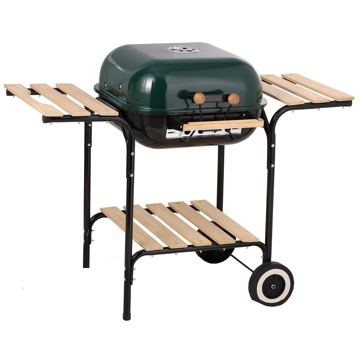 Vierkant grill / barbecue op wielen met een deksel en zijplanken - – Garden  Seeds Market | Gratis verzending