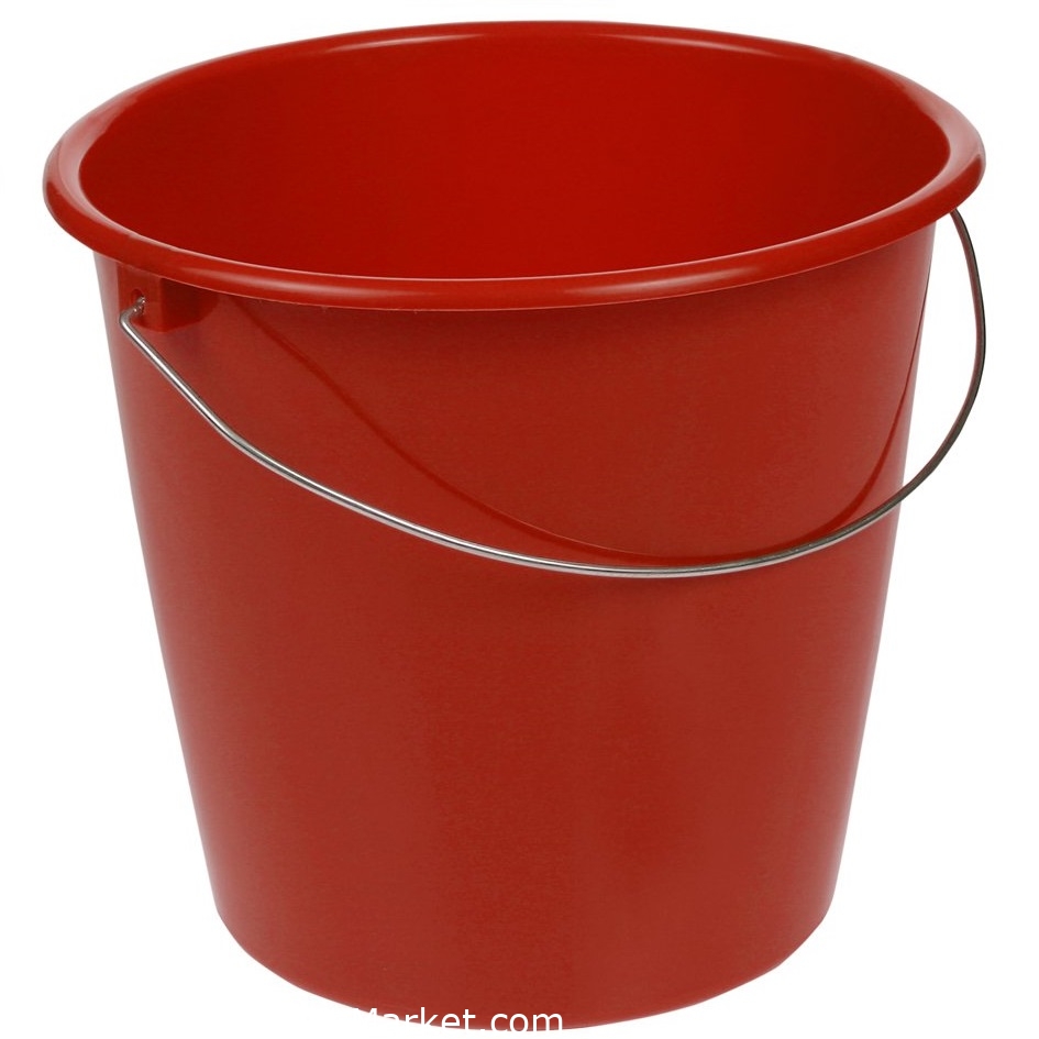 10-liters rød bøtte med metallhåndtak - – Garden Seeds Market | Gratis frakt