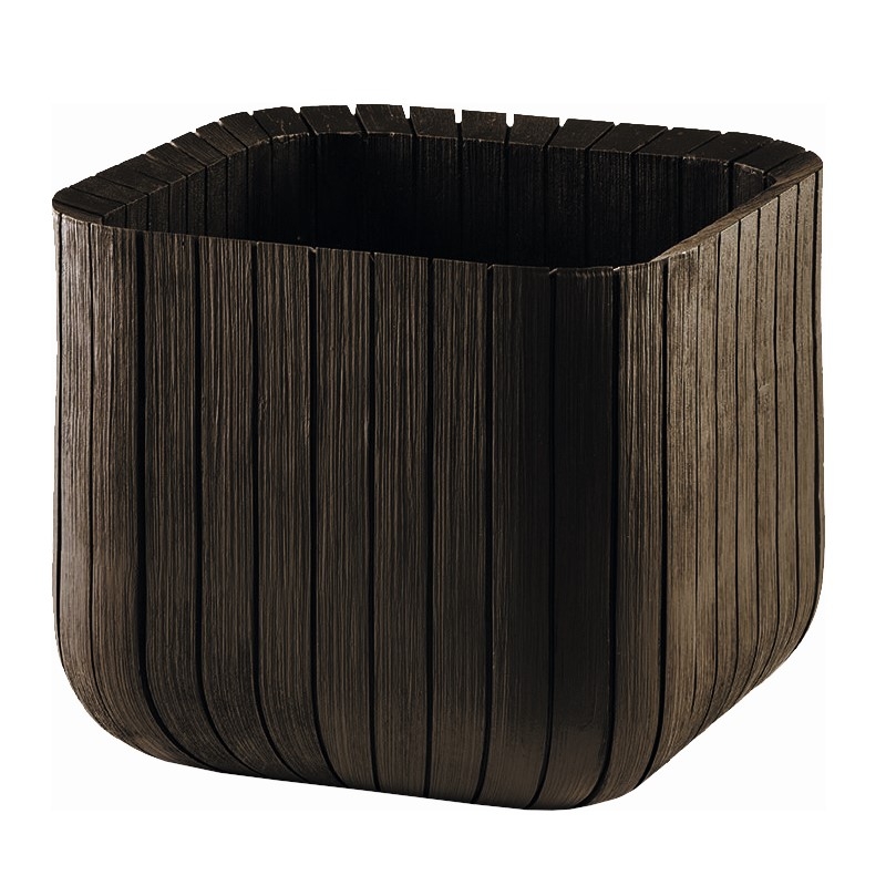 Cube" čtvercová dřevěná nádoba na dřevo - hnědá - – Garden Seeds Market |  Doprava zdarma