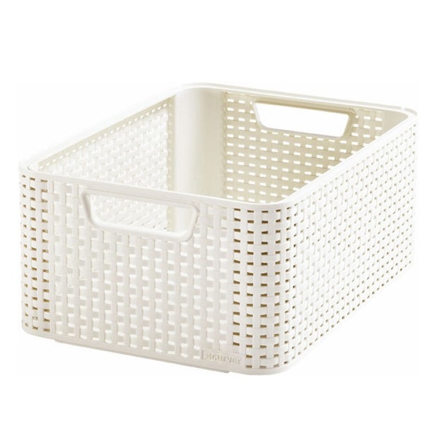 Creamy white 18-litre Rattan Style basket – Garden Seeds Market | Free ...
