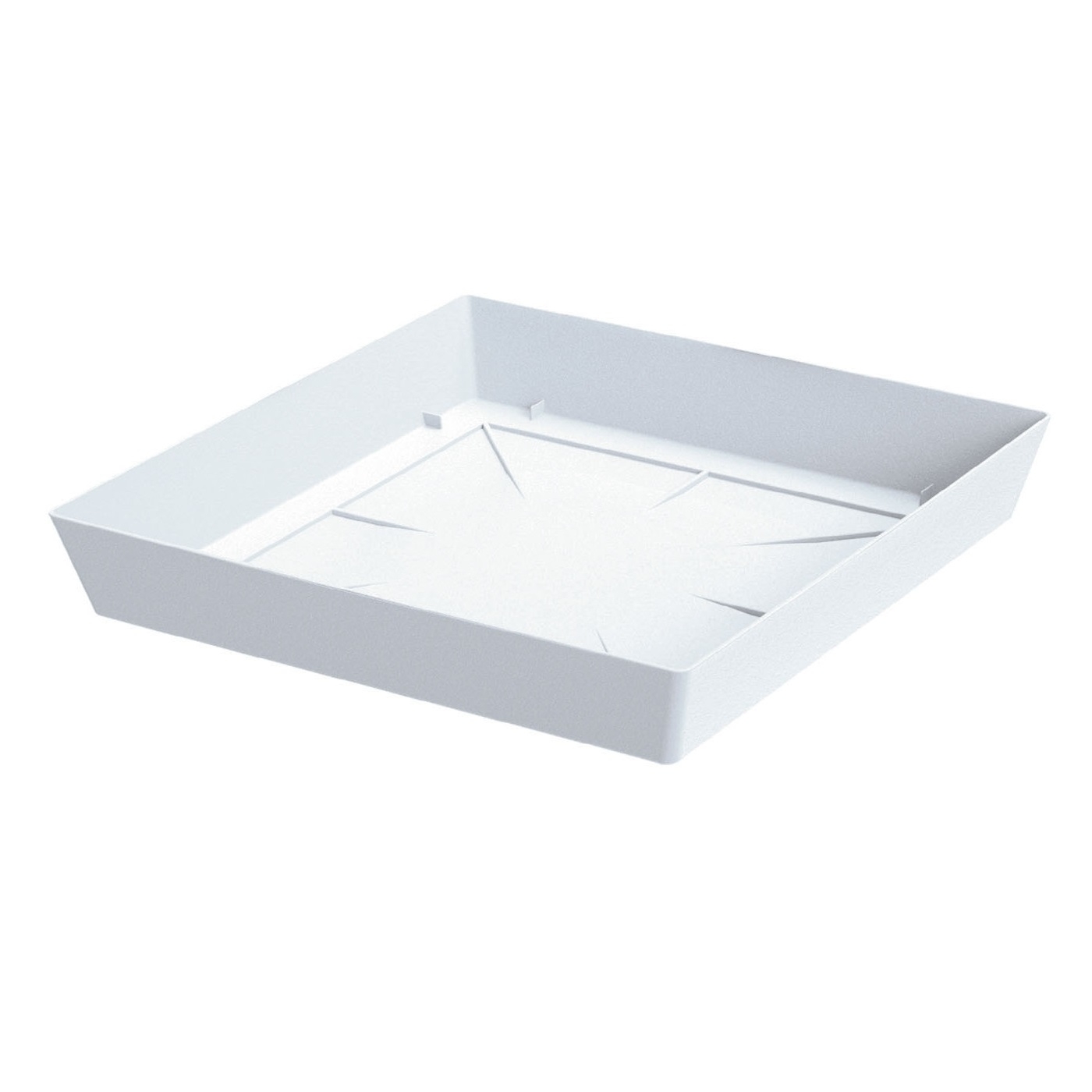 "Lofly" square planter lightweight saucer 16.5 cm white Garden