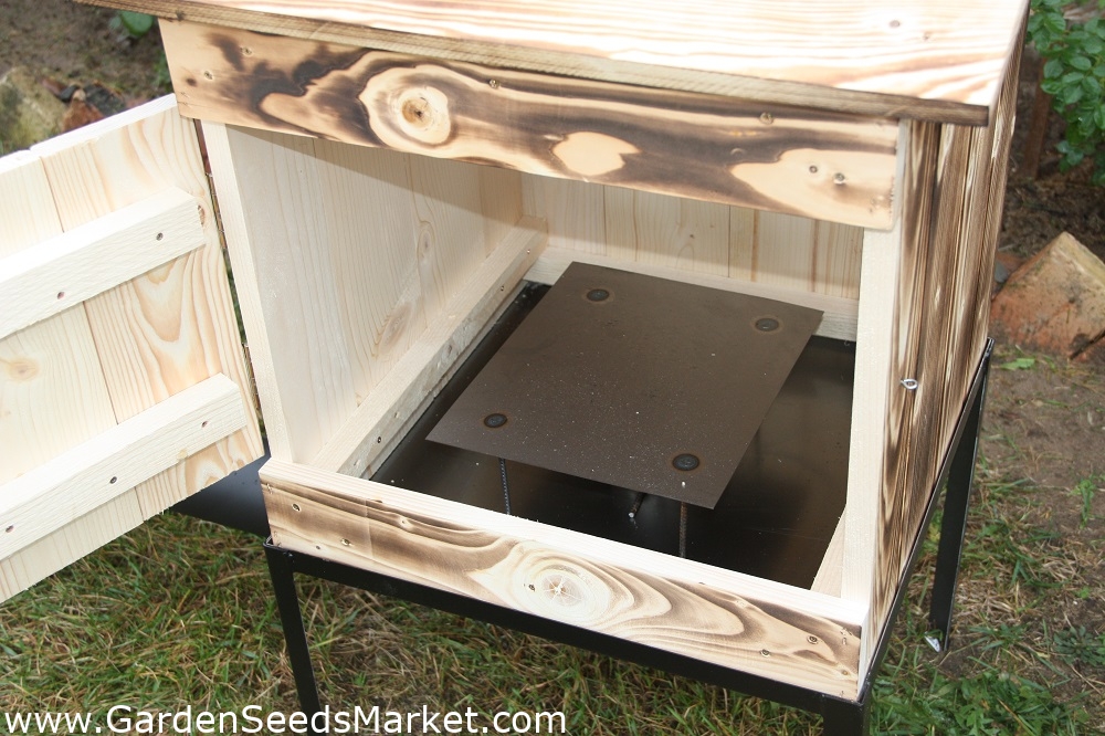 Fumoir de jardin en bois 50 x 50 x 50 cm bois carbonisé KIT