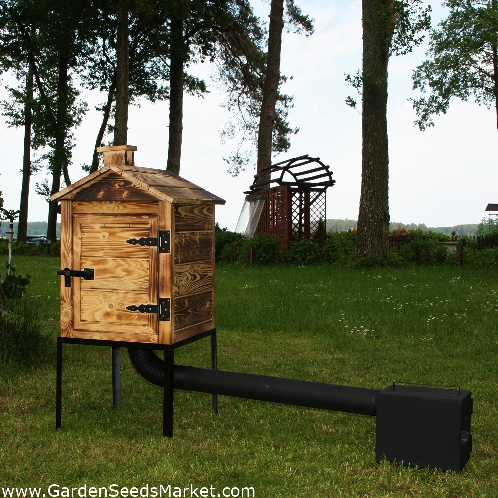 Fumoir de jardin en bois Plus - 50 x 50 x 60 cm - bois carbonisé - KIT ...