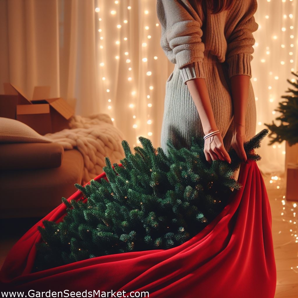 Custodia per albero di Natale rossa con cerniera - – Garden Seeds